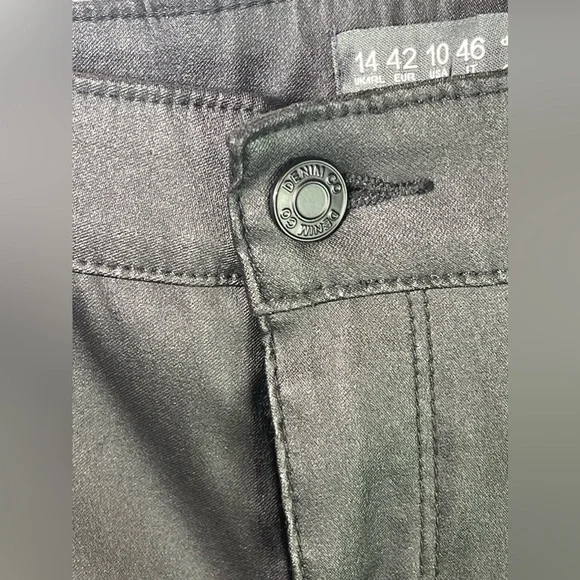 DENIM & CO. Black Denim 5 Pocket Pull-on Straight-Leg Jeggings Womens size 10 - Picture 4 of 12